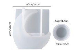 Molde silicona porta vela media luna